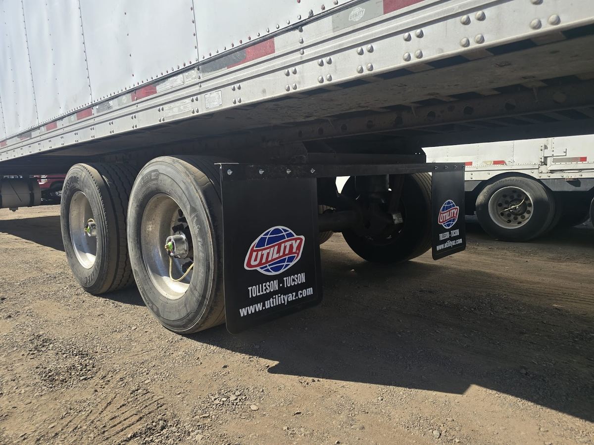 Semi trailer tandem axles at the Fast & Furious shop in Phoenix